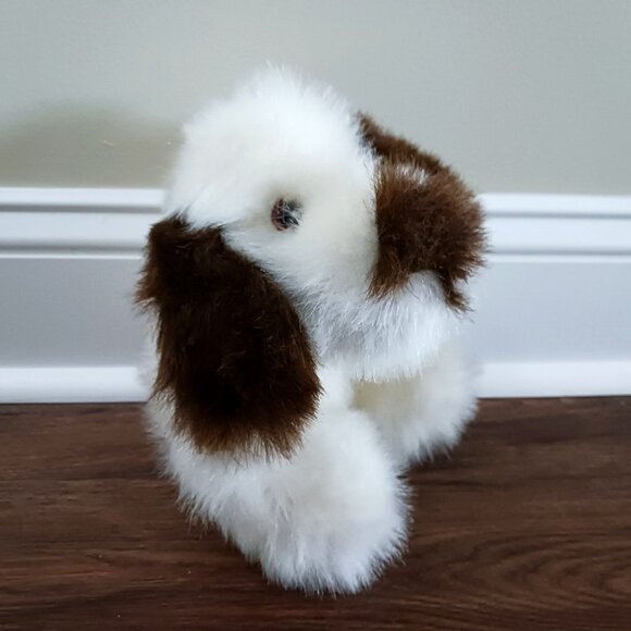 Walmart Other - Vintage Walmart Dog Plush White Brown Fluffy Shaggy 8" Tall